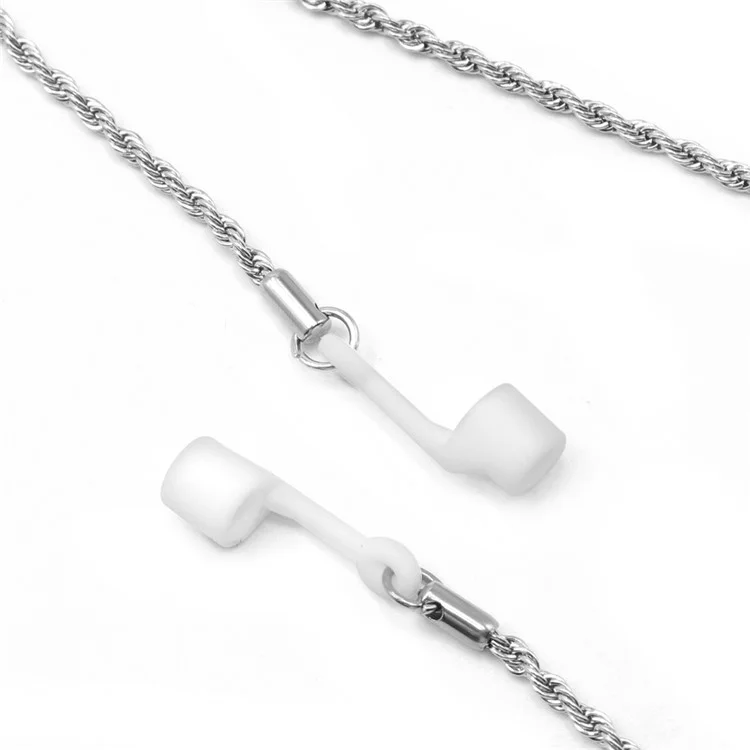 Anti-lost Necklace Accessory Strap for AirPods Wireless Earphone DIY Stainless Steel Cross Pendant Lord's Prayer Necklace