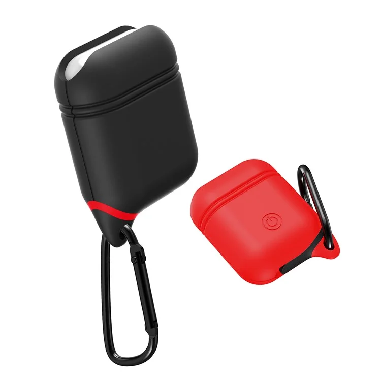 Portable Waterproof Shockproof Silicone Case Protective Cover for Apple AirPods - Black