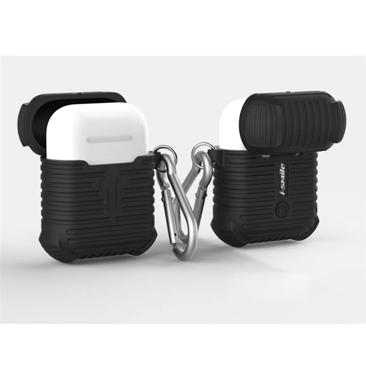ISMILE Anti-lost Drop-proof Silicone Gel Protective Cover for Apple Airpods Charging Case - Black