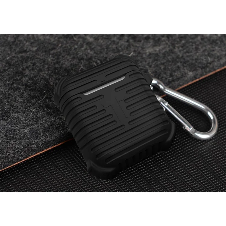 ISMILE Anti-lost Drop-proof Silicone Gel Protective Cover for Apple Airpods Charging Case - Black