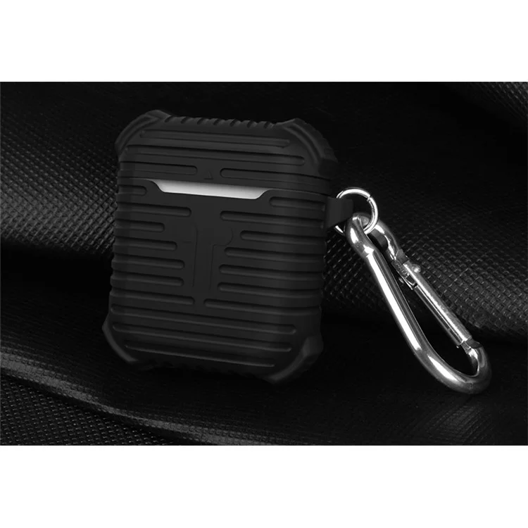ISMILE Anti-lost Drop-proof Silicone Gel Protective Cover for Apple Airpods Charging Case - Black
