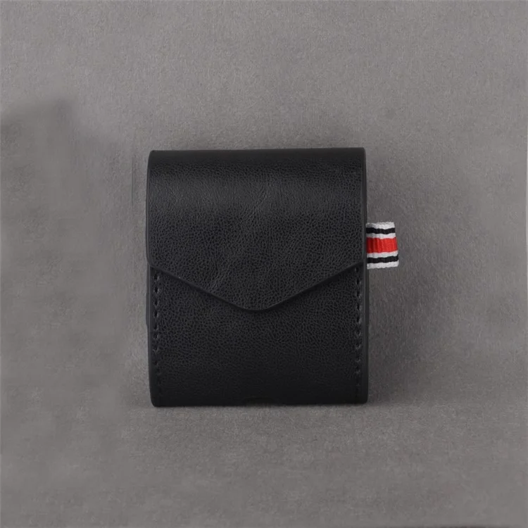 ISMILE Taibao Series PU Leather Protective Cover for Apple Airpods Charging Case with Carabiner - Black