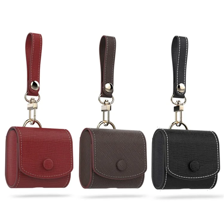 ISMILE JiaShang Series Genuine Leather Protective Case for Apple Airpods Charging Case - Black