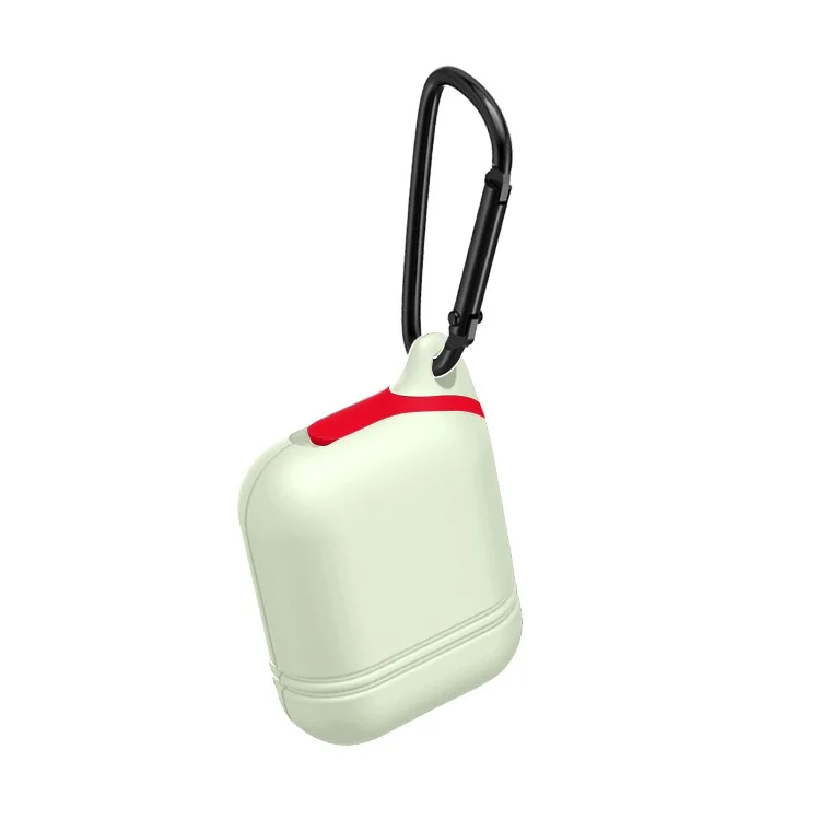 Luminous Waterproof Shockproof Silicone Protective Case with Carabiner for Apple AirPods