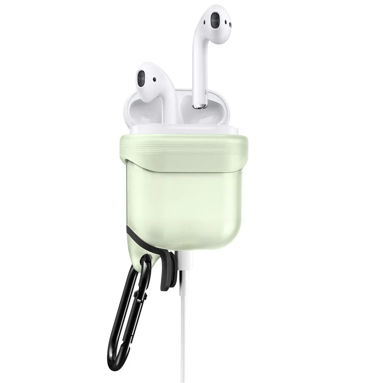 Luminous Waterproof Shockproof Silicone Protective Case with Carabiner for Apple AirPods