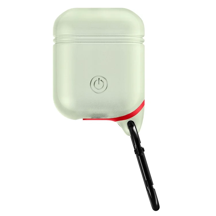 Luminous Waterproof Shockproof Silicone Protective Case with Carabiner for Apple AirPods