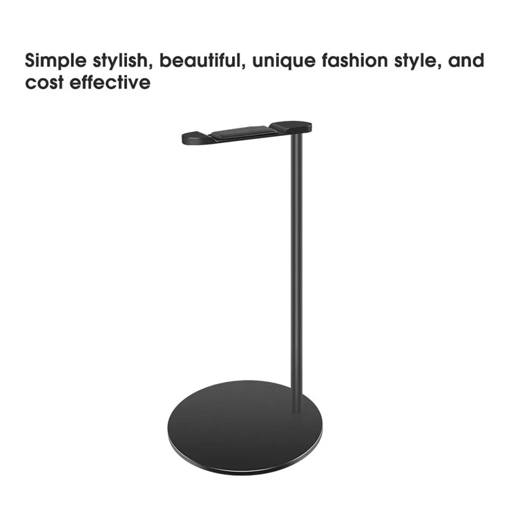 Aluminum Alloy Headphone Holder Stand for Universal Headsets - Black
