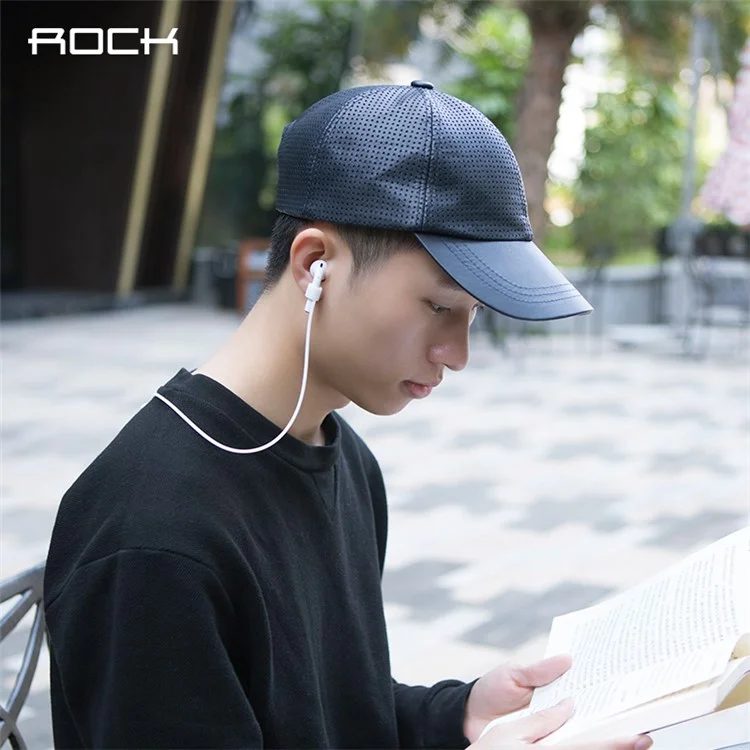 ROCK Silicone Case Shock Proof Protective Cover and Anti-lost Strap for Apple AirPods - White