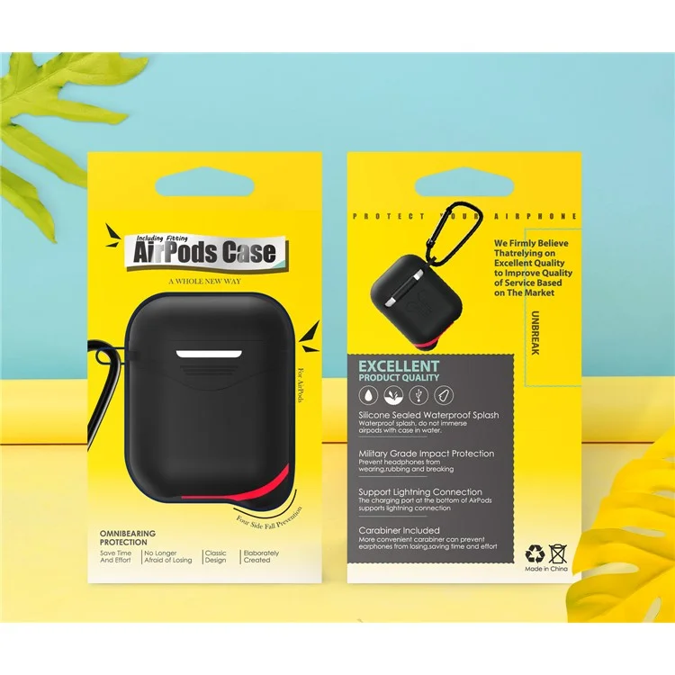 Mini Waterproof Dust-proof Drop-proof Silicone Case for Apple AirPods - Black