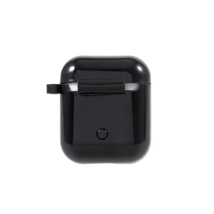 Heart Pattern Protective Silicone AirPods Cover with Carabiner for Apple AirPods Charging Case - Black