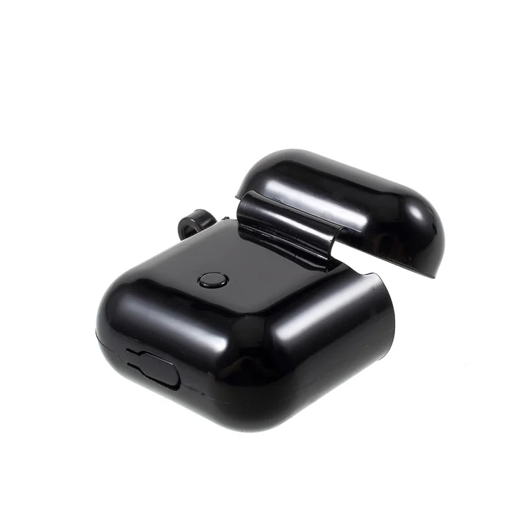 Heart Pattern Protective Silicone AirPods Cover with Carabiner for Apple AirPods Charging Case - Black