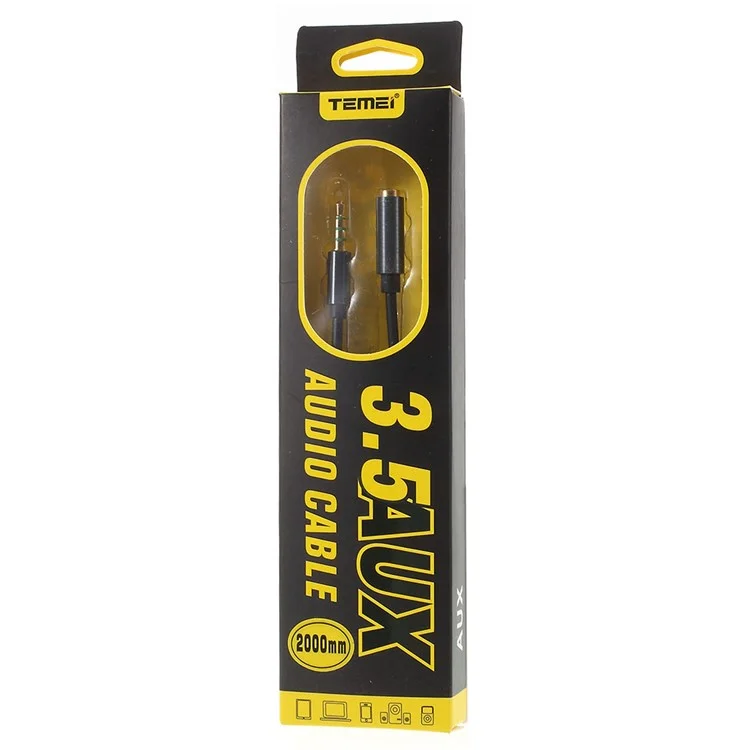 2m 3.5mm Male to Female Audio Extension Cable for Phone Computers MP3