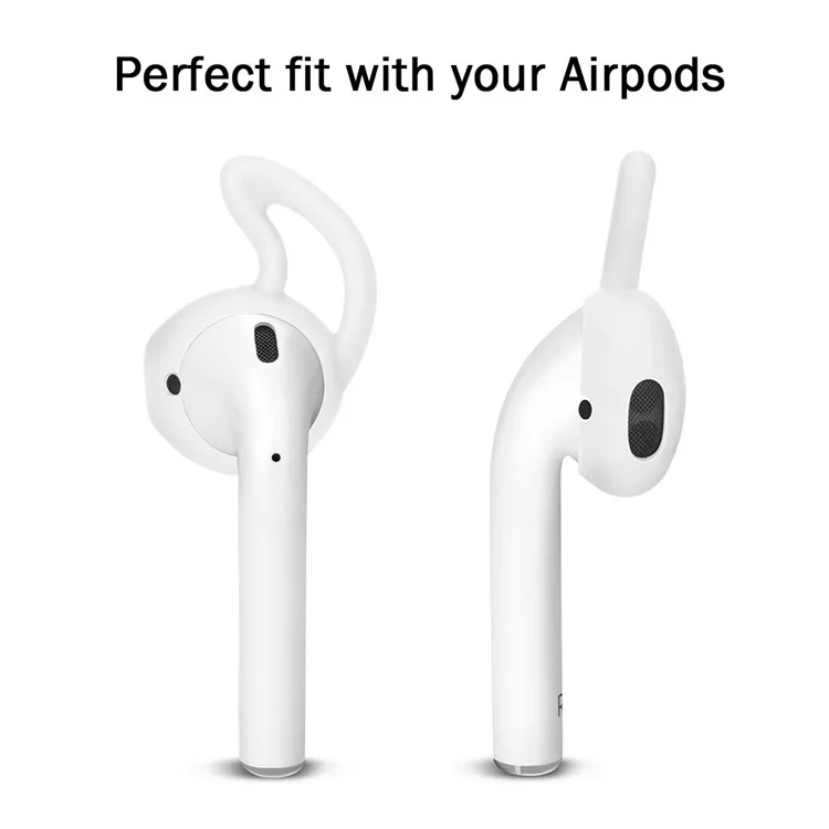 2 Par / Pacote Chapéu Príncipe Anti-perdido Macio Silicone Earbuds Esportes Orelha-gancho Para A Apple Airpods