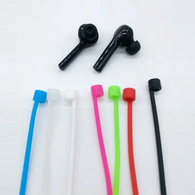 10Pcs/Set Earphone Anti-lost Silicone Rope Strap for Huawei FreeBuds - Red