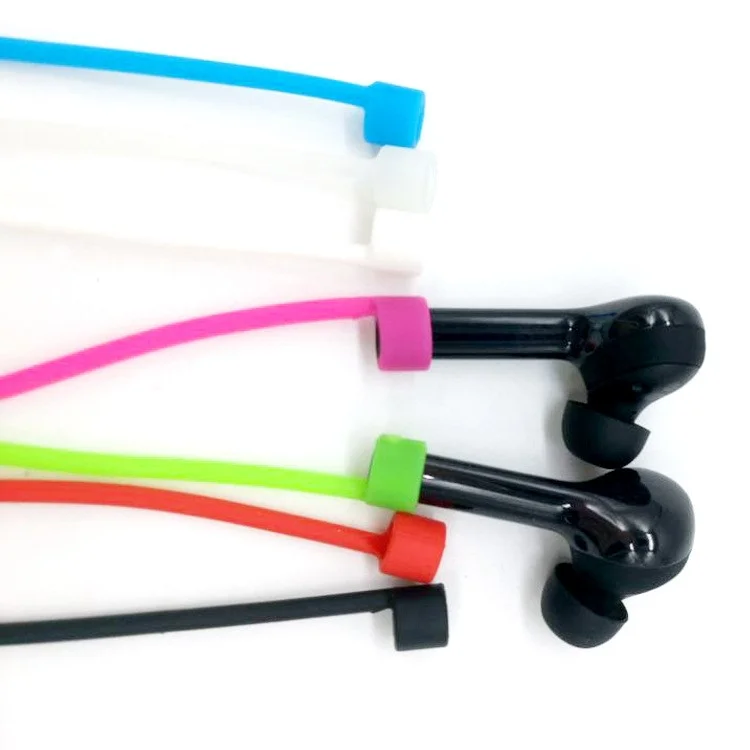 10Pcs/Set Earphone Anti-lost Silicone Rope Strap for Huawei FreeBuds - Red