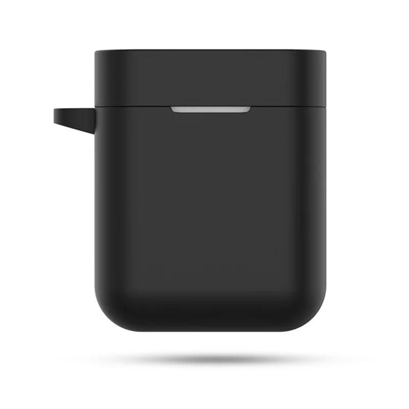 Soft Silicone Shockproof Case with Carabiner for Xiaomi Mi Air TWS Bluetooth-compatible Headset - Black
