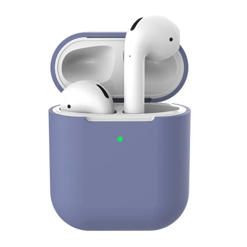 Blød silikoneskærm til Apple AirPods med trådløs oplader (2019) - Mørk lilla
