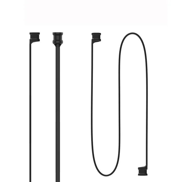 3-in-1 Set for Xiaomi Air Bluetooth-compatible Headphone [Silicone Case + Neck Straps + Carabiner] - Black