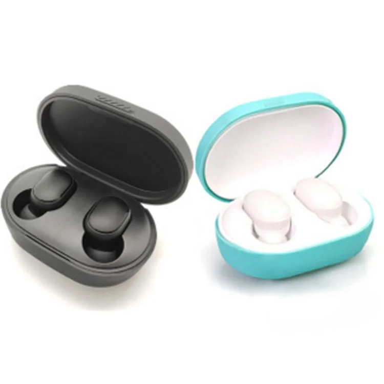 Silicone Case Protective Cover for Xiaomi Airdots TWS Bluetooth-compatible Earphone Youth Version Headset - Black