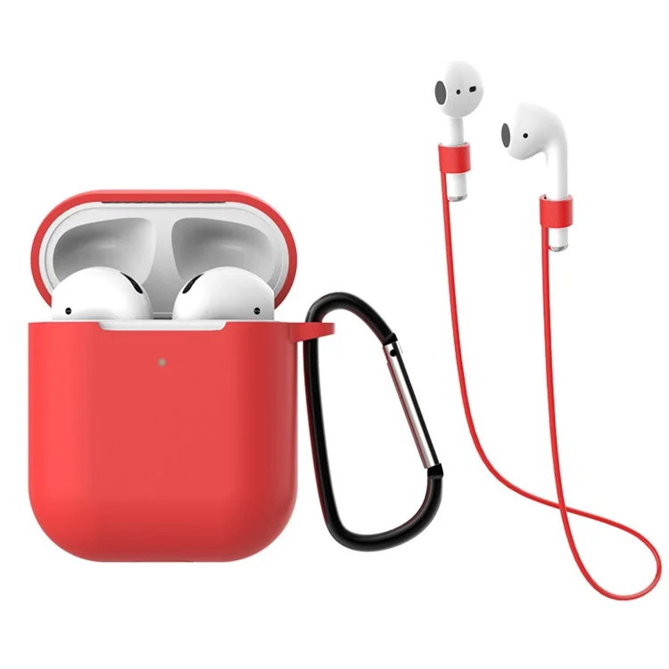 Étui AirPods 3 pièces/set pour Apple AirPods avec boîtier de recharge (2019) / avec boîtier de recharge sans fil (2019) - Rouge