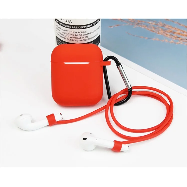 Étui AirPods 3 pièces/set pour Apple AirPods avec boîtier de recharge (2019) / avec boîtier de recharge sans fil (2019) - Rouge