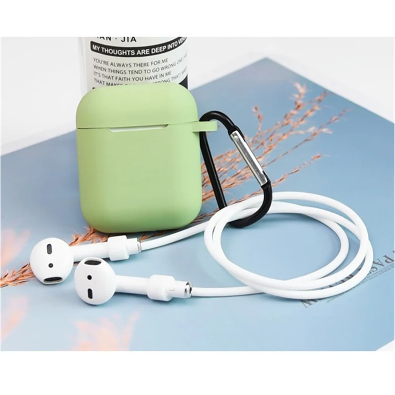 3 Pcs/Set AirPods Cover for Apple AirPods with Charging Case (2019) / with Wireless Charging Case (2019) - Light Green