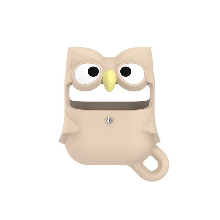 KINGXBAR Cute Cartoon Animal Shape Silicone Case for Apple AirPods with Wireless Charging Case (2019)/Apple AirPods with Charging Case (2016)/(2019) - Owl