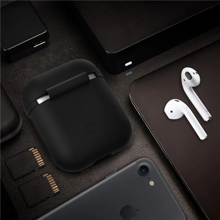 Shock-proof Silicone Protective Cover for Apple AirPods Charging Case - Black