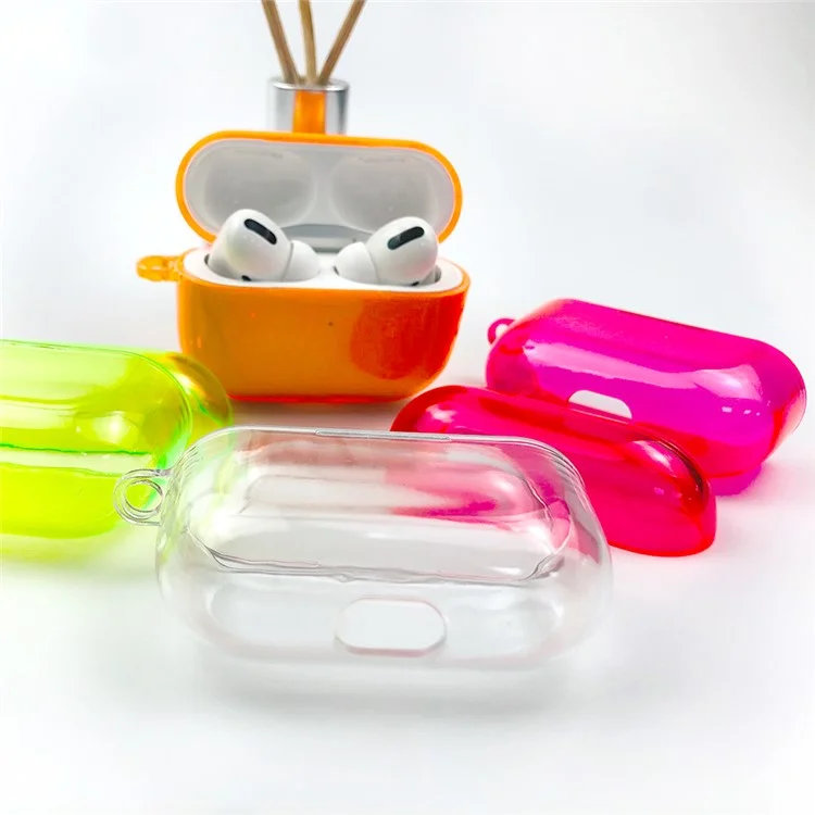 Unique Simple Color Clear PC Case for AirPods Pro - Green