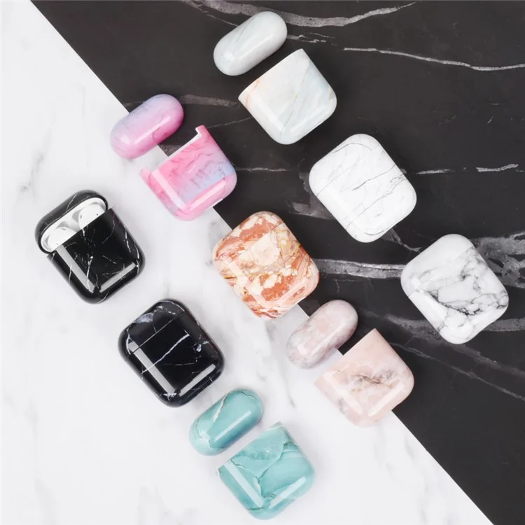 Case PC du Motif en Marbre D'impression de Transfert D'eau Pour Apple AirPods Avec Cas de Charge Sans Fil (2019) / AirPods With Charging Case (2019) / (2016) - Style A