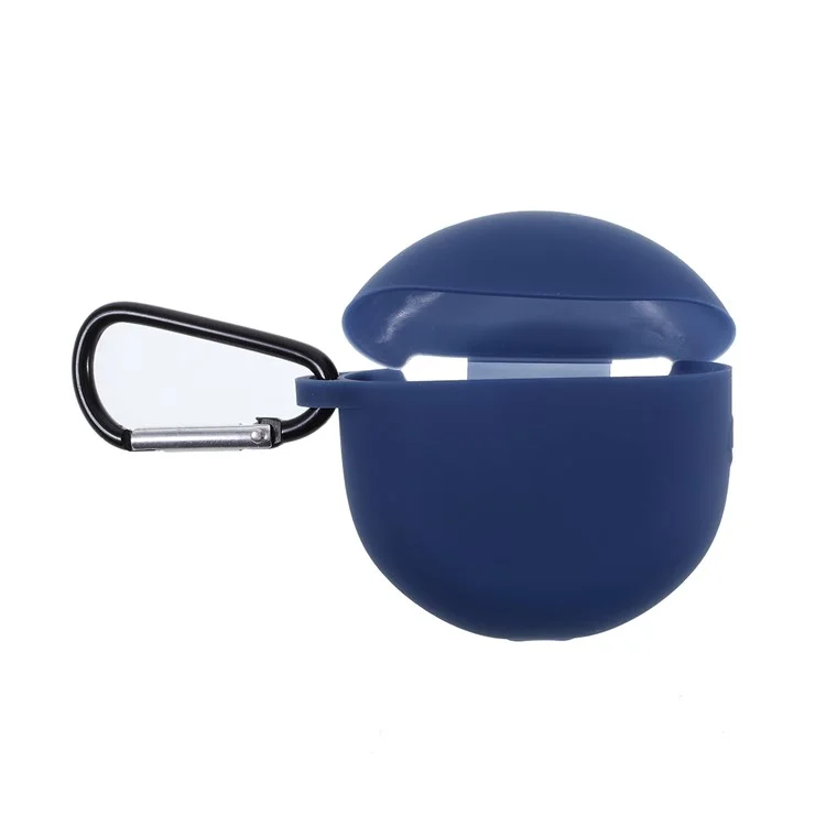 Silicone AirPods Protective Cover with Buckle for Huawei FreeBuds 3 - Dark Blue