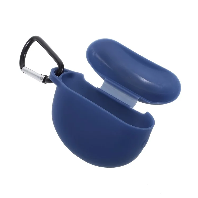 Cubierta Protectora De Silicone Airpods Con Hebilla Para Huawei Freebuds 3 - Azul Oscuro