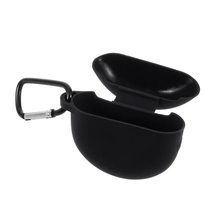Housse de protection en silicone pour Huawei FreeBuds 3 avec boucle - Noir