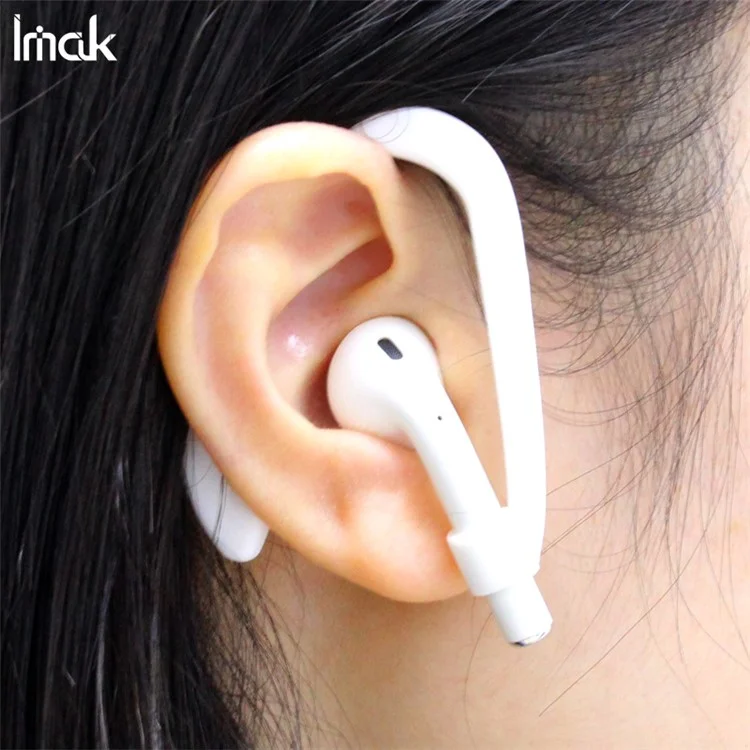 IMAK Silicone Ear Hooks para Apple AirPods Pro/AirPods com Estojo de Carregamento (2016) (2019)/AirPods com Estojo de Carregamento sem Fio (2019) - Branco
