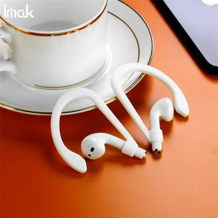 IMAK Silicone Ear Hooks para Apple AirPods Pro/AirPods com Estojo de Carregamento (2016) (2019)/AirPods com Estojo de Carregamento sem Fio (2019) - Branco