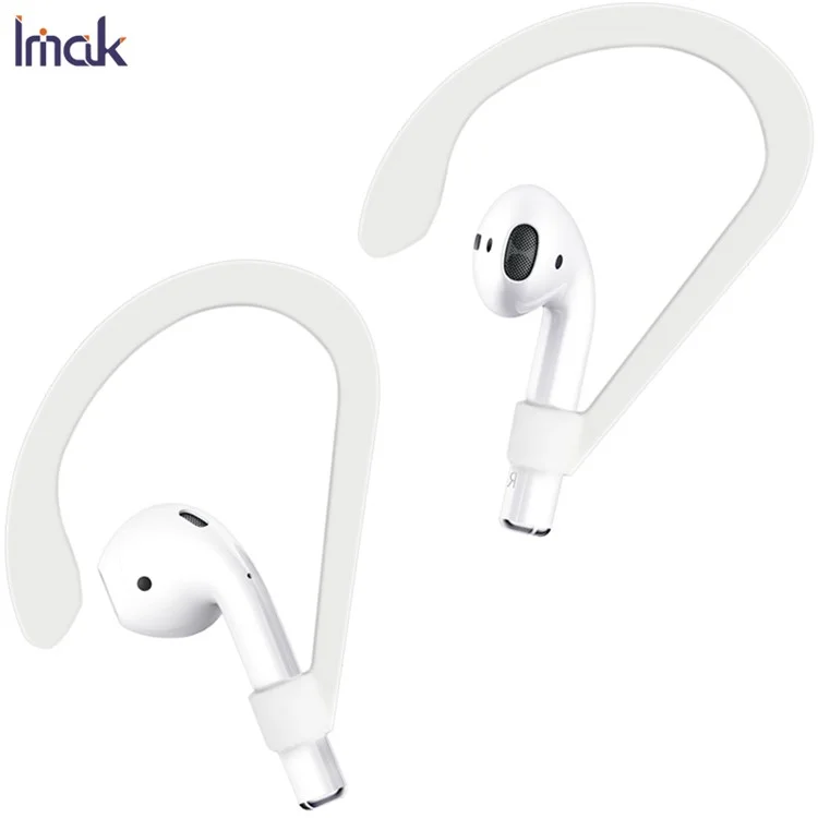 IMAK Silicone Ear Hooks para Apple AirPods Pro/AirPods com Estojo de Carregamento (2016) (2019)/AirPods com Estojo de Carregamento sem Fio (2019) - Branco