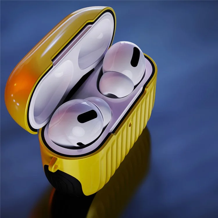 Suitcase Style Glossy Rubberized PC+TPU Combo Case for Apple AirPods Pro - Yellow