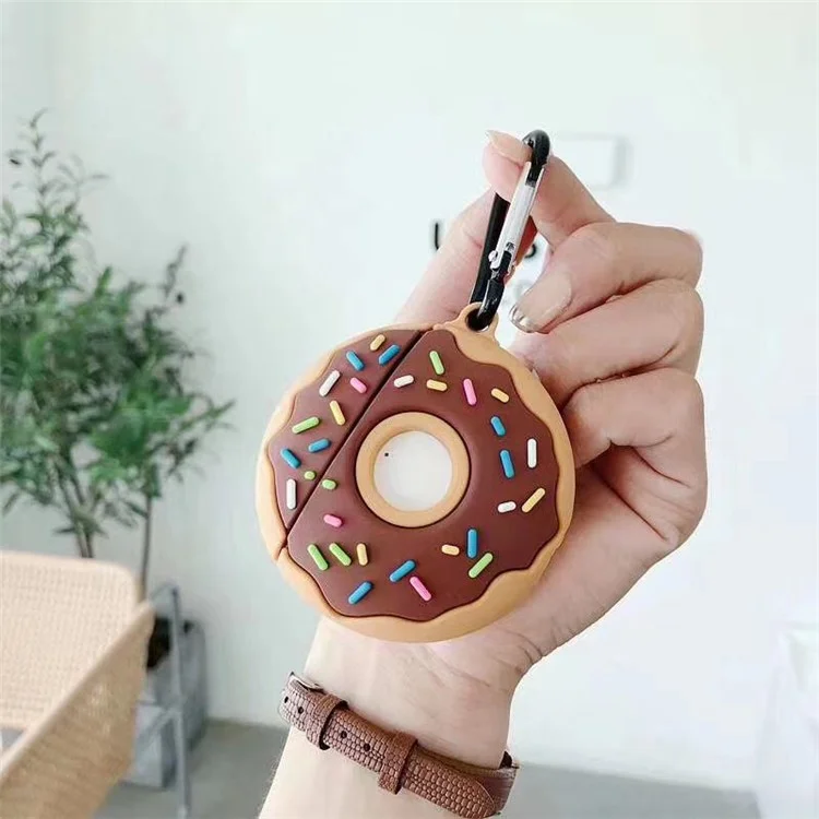 Custodia in silicone a forma di ciambella creativa per cuffie Apple AirPods con custodia di ricarica wireless (2019)/AirPods con custodia di ricarica (2019)/(2016)