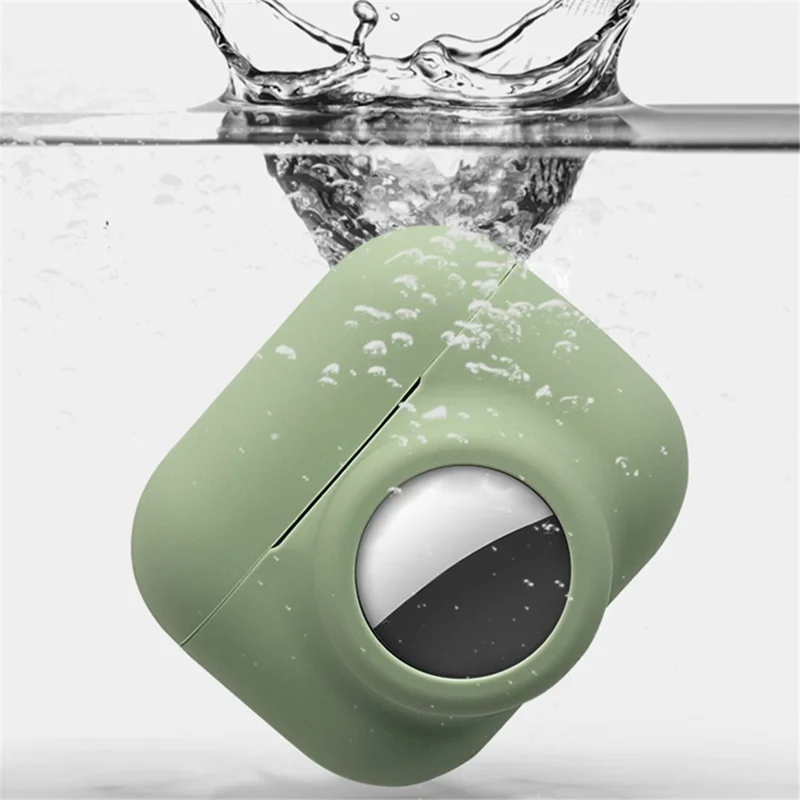 2-in-1 Silicone Protective Cover Case for Apple AirPods Pro AirTag - Wine Red