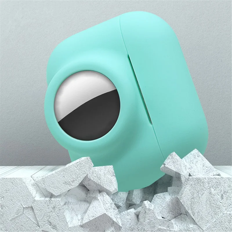 2-in-1 Silicone Protective Cover Case for Apple AirPods Pro AirTag - Wine Red