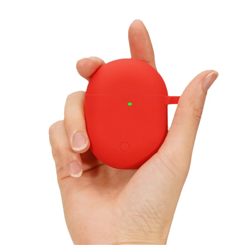 Bluetooth-compatible Earphone Protective Case Soft Silicone Cover with Hanging Buckle for Xiaomi Redmi AirDots 3 Pro - Black