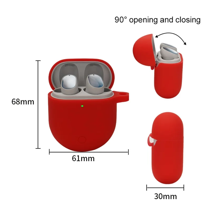 Bluetooth-compatible Earphone Protective Case Soft Silicone Cover with Hanging Buckle for Xiaomi Redmi AirDots 3 Pro - Black