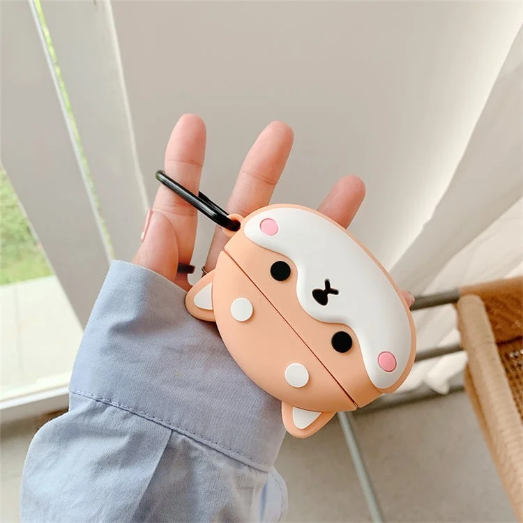 Funda protectora de silicona suave con diseño de dibujos animados lindos para los auriculares Bluetooth Beats Studio Buds - Corgi marrón