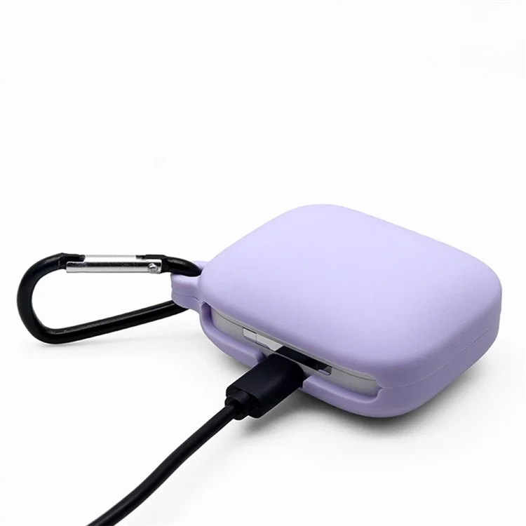 Écouteur Bluetooth Soft Silicone Couvre-boîtes De Protection Avec Boucle Suspendue Pour Oneplus Buds Pro - Violet