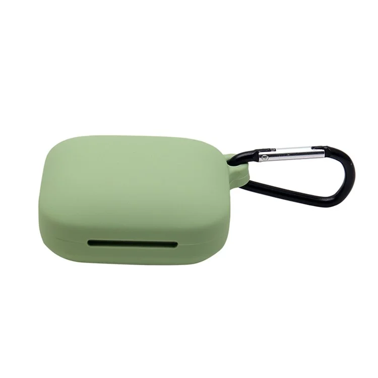 Funda Protectora De La Cubierta De Silicona Suave Del Auricular De Bluetooth Con Hebilla Colgante Para OnePlus Buds Pro - Verde