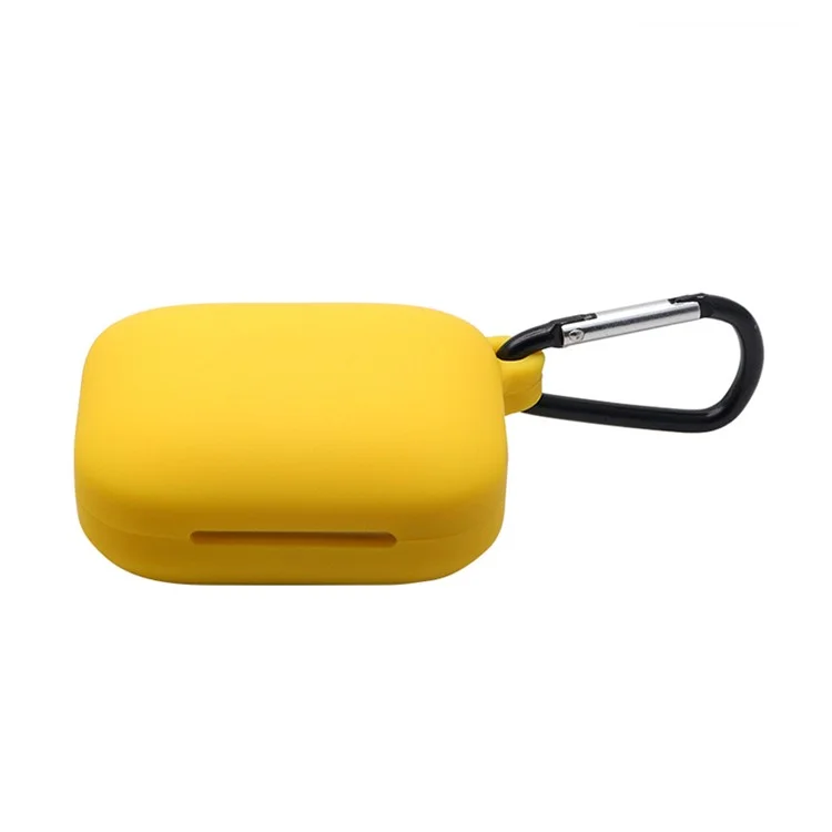 Funda Protectora De La Cubierta De Silicona Suave Del Auricular De Bluetooth Con Hebilla Colgante Para OnePlus Buds Pro - Amarillo