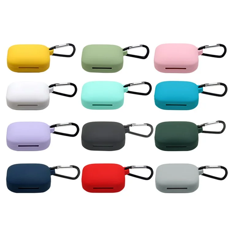 Bluetooth Earphone Soft Silicone Cover Protective Case with Hanging Buckle for OnePlus Buds Pro - Yellow