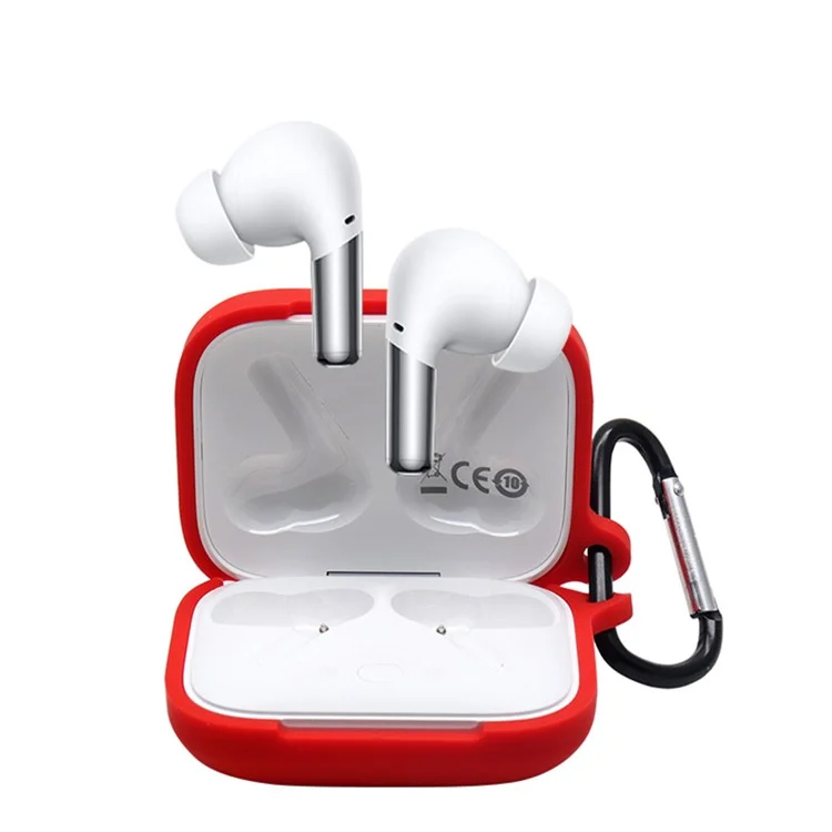 Casque d'écoute Bluetooth Couvercle de protection en silicone doux avec boucle de suspension pour OnePlus Buds Pro - Noir