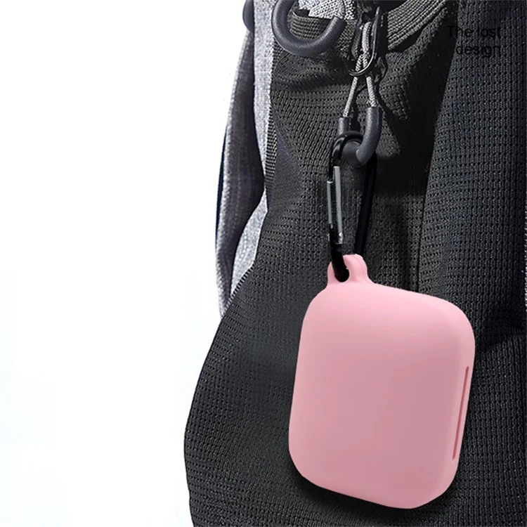 Casque d'écoute Bluetooth Couvercle de protection en silicone doux avec boucle de suspension pour OnePlus Buds Pro - Noir