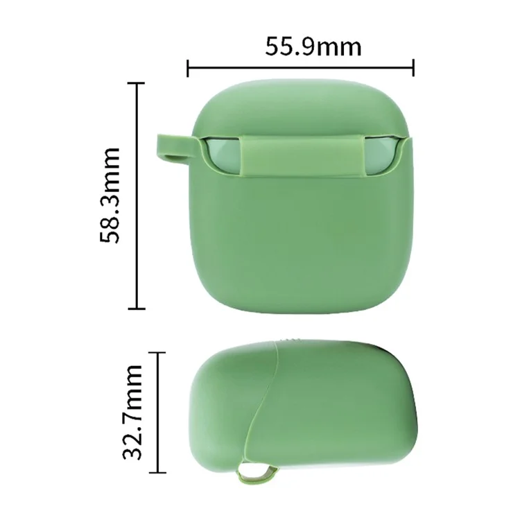 Durable Silicone Bluetooth Earphone Case Protective Cover Shell with Anti-lost Buckle for JBL TUNE220TWS - Grass Green